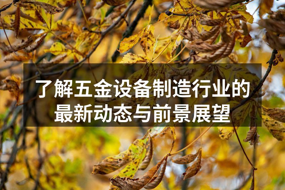 了解五金设备制造行业的最新动态与前景展望
